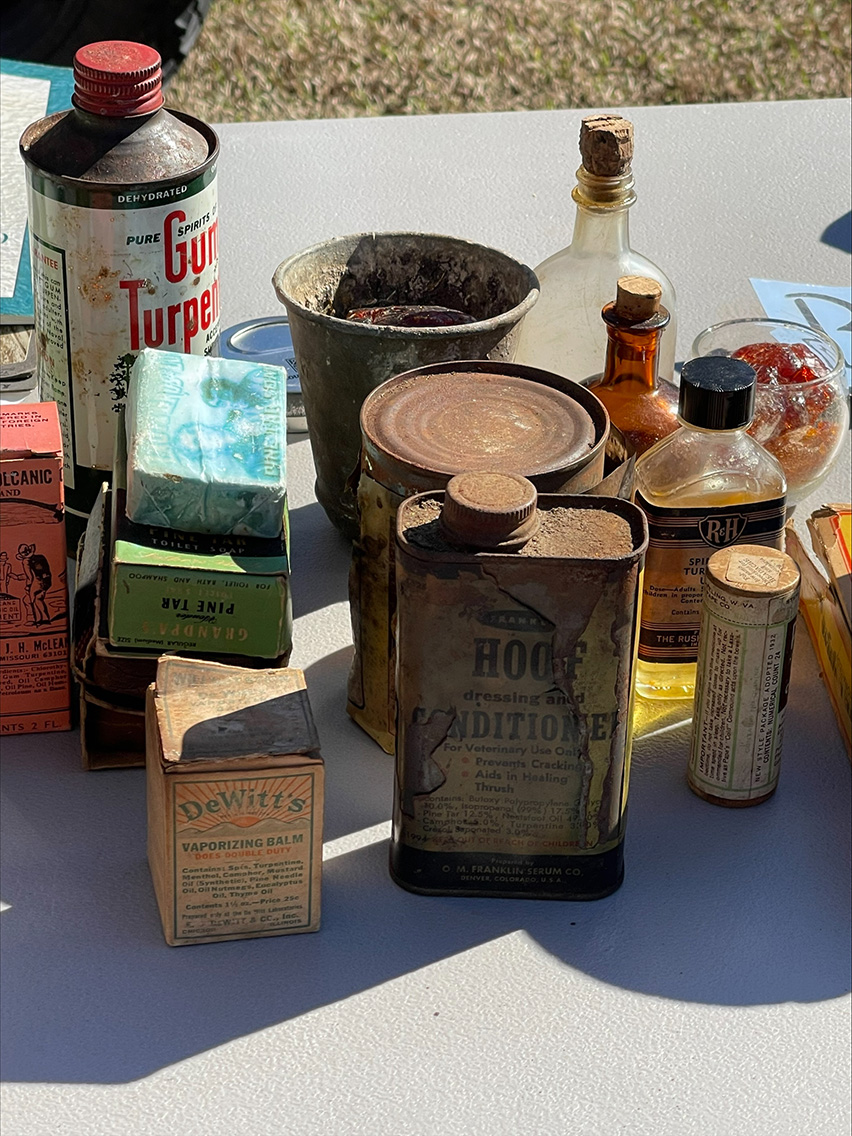 *15) tupentine products ,red stuff - rosin, pine tar soap, hoof conditioner balm..